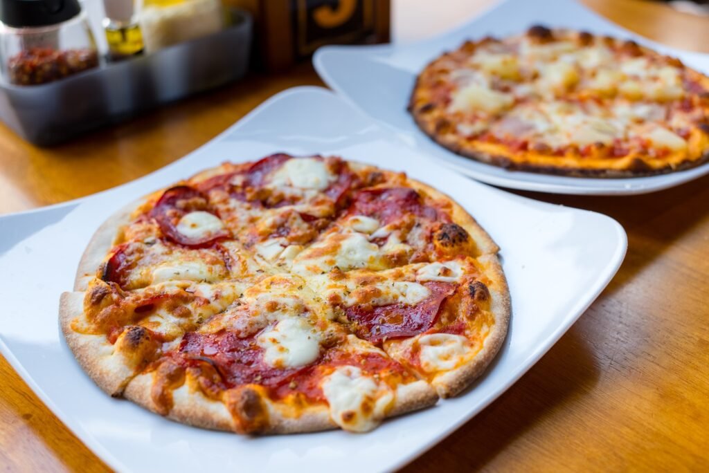 Fresh Italian Pizza with ham and cheese