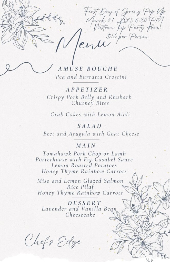 chefs edge menu march